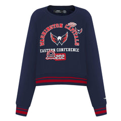 Washington Capitals Pro Standard Women's Area Code Cropped Pullover Sweatshirt - Navy - NHL 201205095