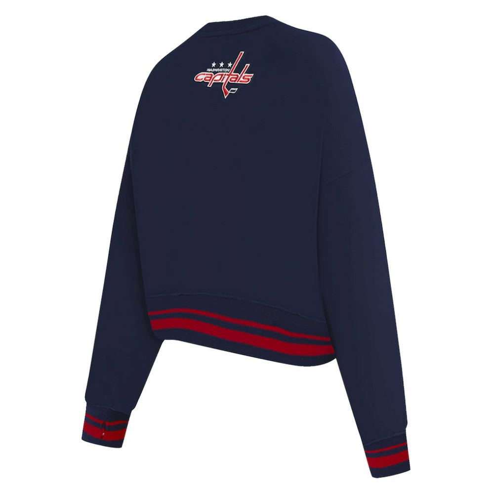 Washington Capitals Pro Standard Women's Area Code Cropped Pullover Sweatshirt - Navy - NHL 201205095