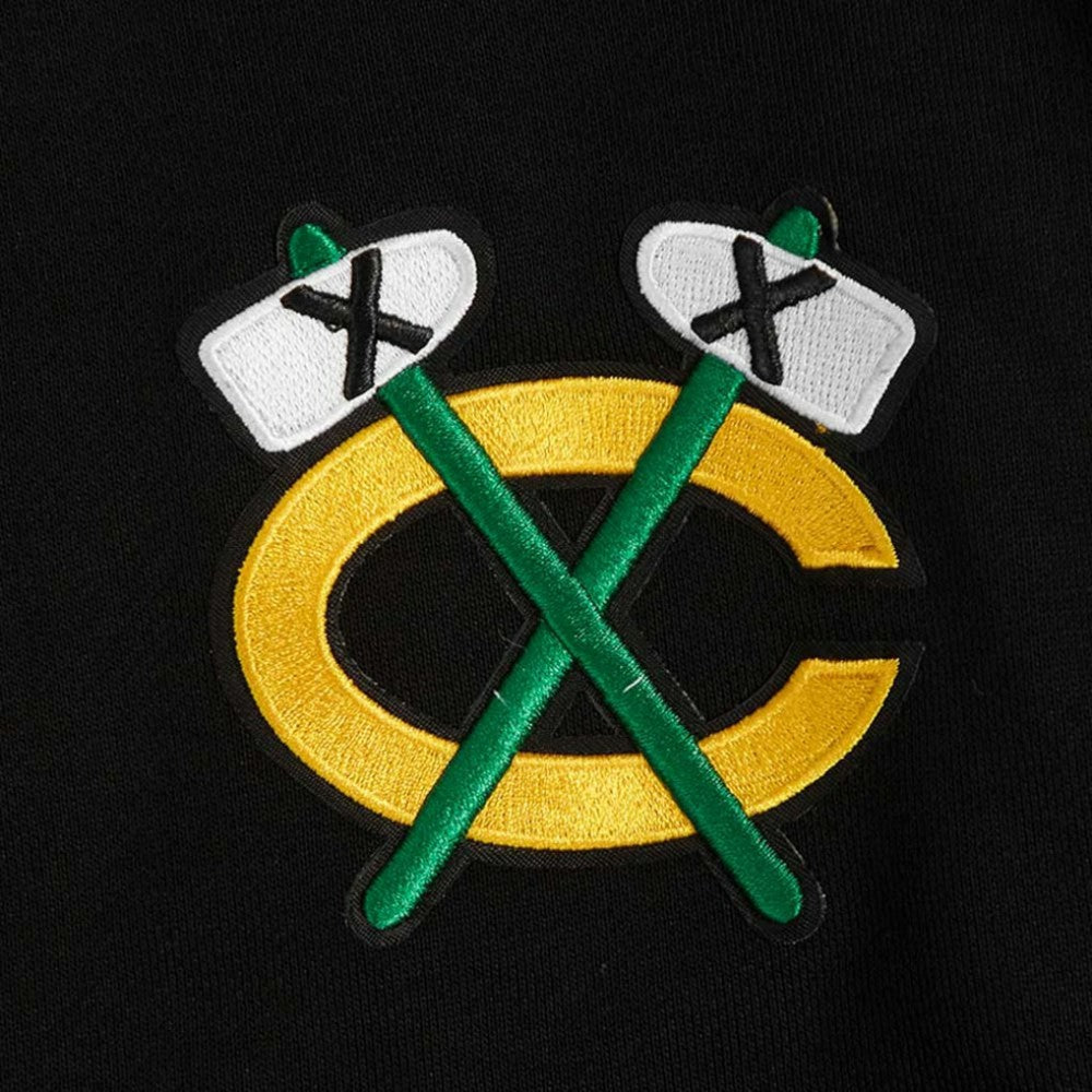 Chicago Blackhawks Pro Standard Women's Jewels Cropped Pullover Hoodie - Black - NHL 201205110