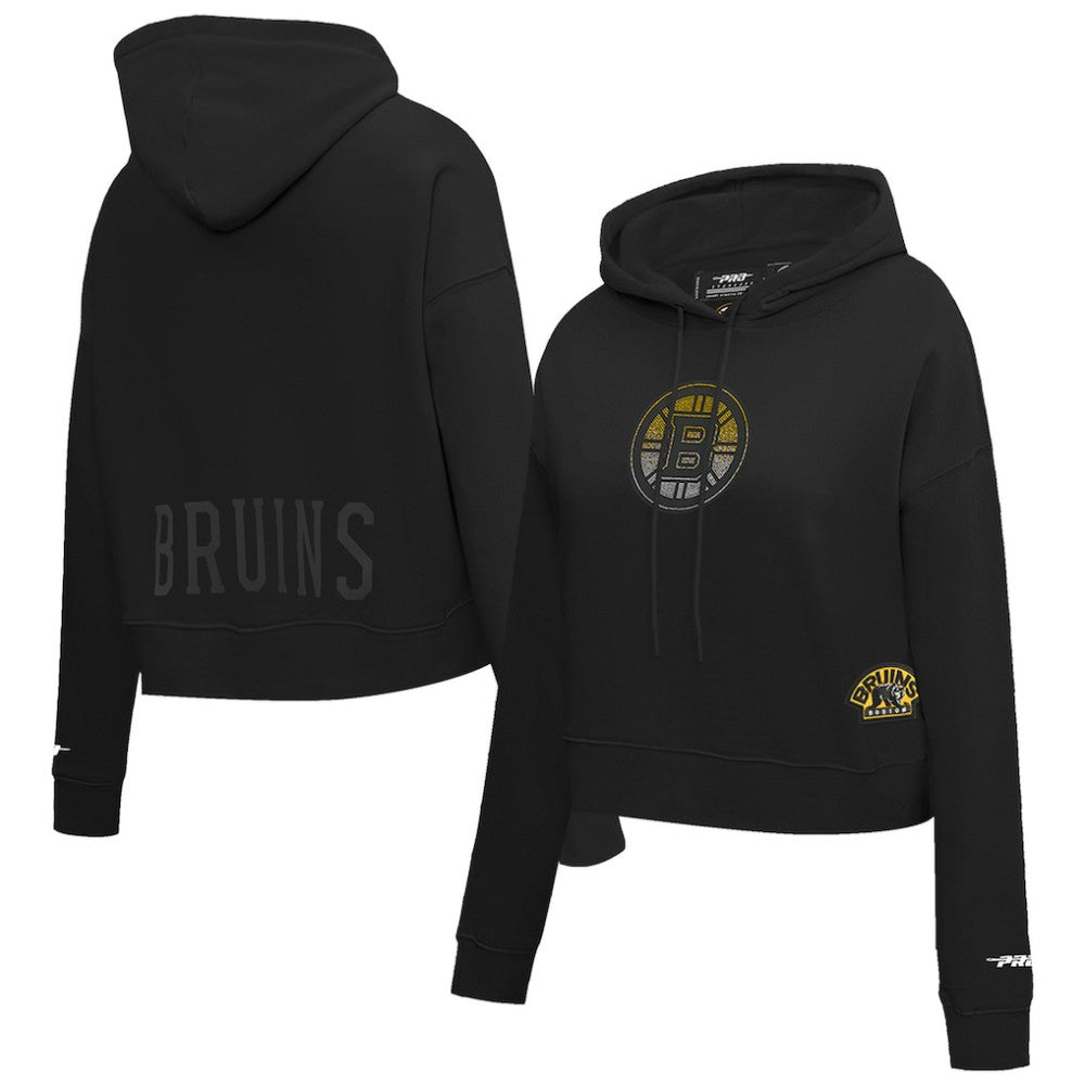 Boston Bruins Pro Standard Women's Jewels Cropped Pullover Hoodie - Black - NHL 201205113