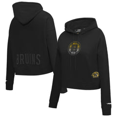 Boston Bruins Pro Standard Women's Jewels Cropped Pullover Hoodie - Black - NHL 201205113