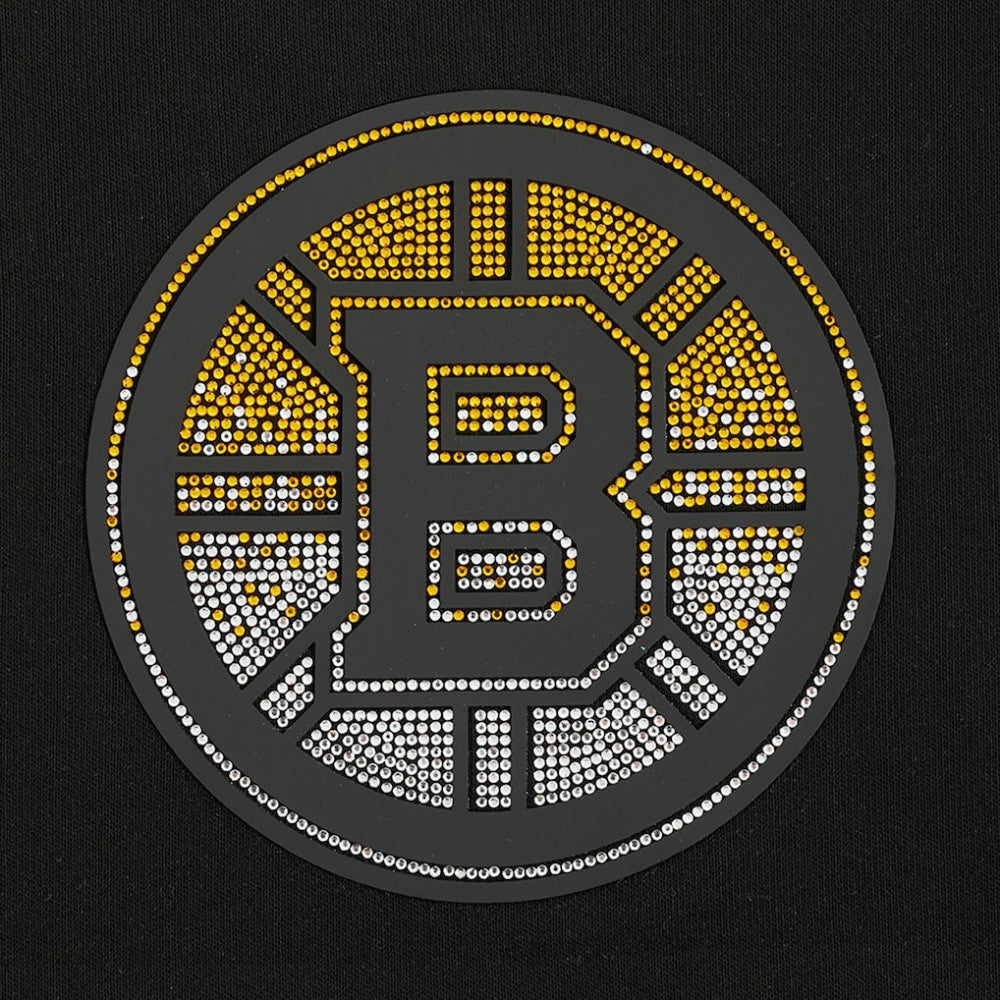 Boston Bruins Pro Standard Women's Jewels Cropped Pullover Hoodie - Black - NHL 201205113
