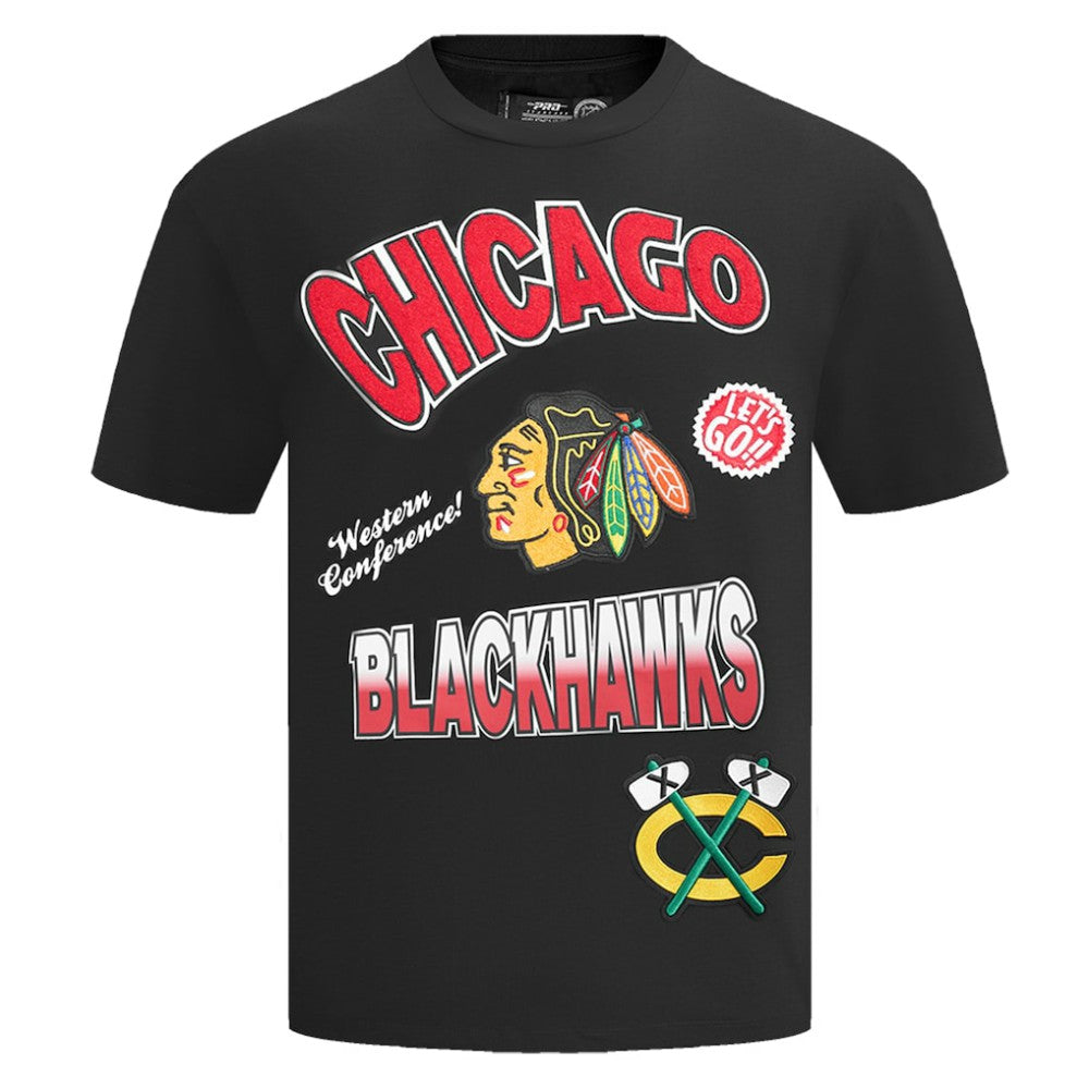 Chicago Blackhawks Pro Standard Turn It Up Dropped Shoulder T-Shirt - Black - NHL 201205171