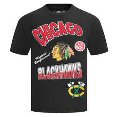 Chicago Blackhawks Pro Standard Turn It Up Dropped Shoulder T-Shirt - Black - NHL 201205171