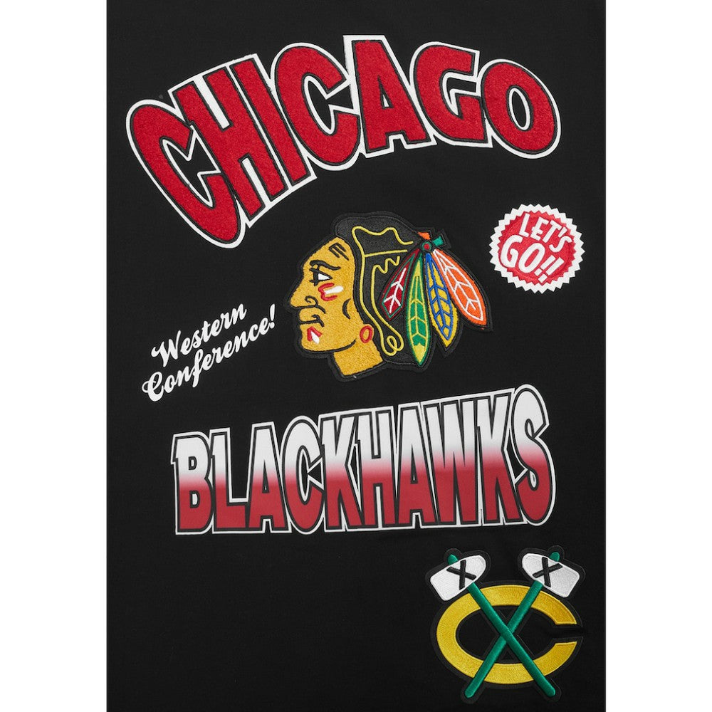 Chicago Blackhawks Pro Standard Turn It Up Dropped Shoulder T-Shirt - Black - NHL 201205171