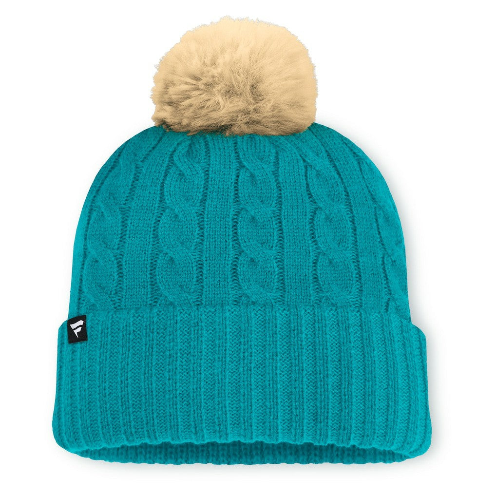 Fanatics Miami Dolphins Women's Cable Knit Cuffed Hat with Pom Aqua