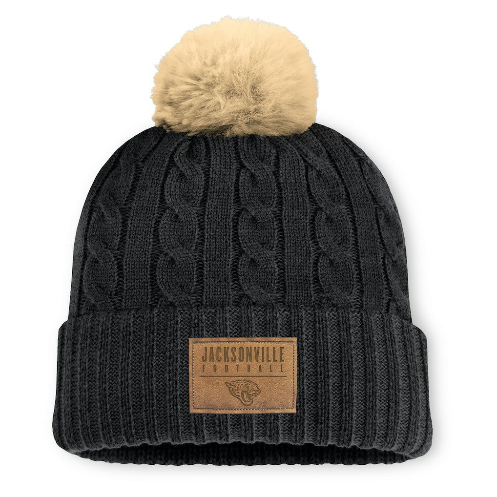 Fanatics Jacksonville Jaguars Women's Cable Knit Cuffed Hat with Pom Black