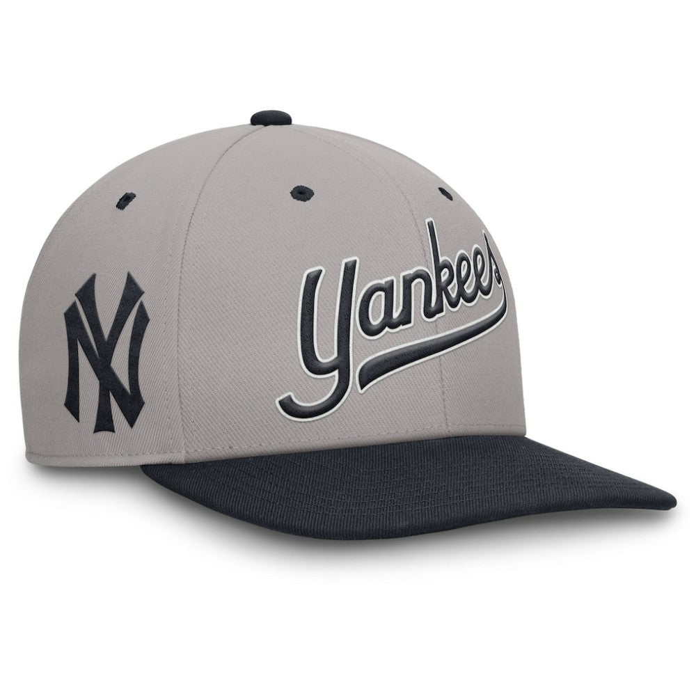 New York Yankees Nike Cooperstown Collection Pro Performance Snapback Hat - Gray/Navy - Nike Lifestyle