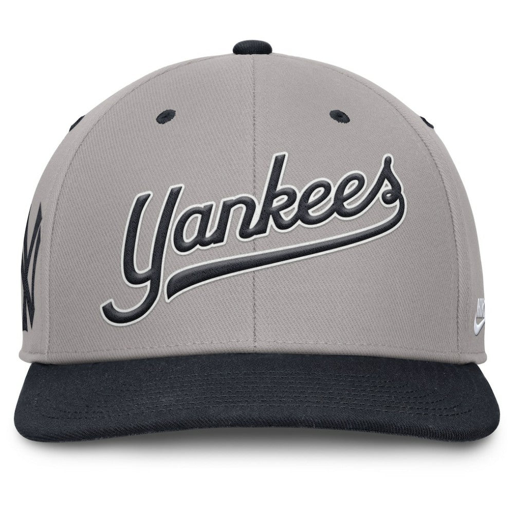 New York Yankees Nike Cooperstown Collection Pro Performance Snapback Hat - Gray/Navy - Nike Lifestyle
