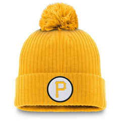 Pittsburgh Pirates Nike Cooperstown Collection Patch Cuffed Knit Hat with Pom - Gold - Nike on Sale
