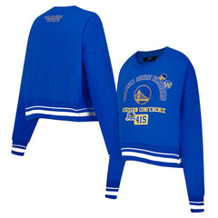 Golden State Warriors Pro Standard Women's Area Code Cropped Pullover Sweatshirt Royal