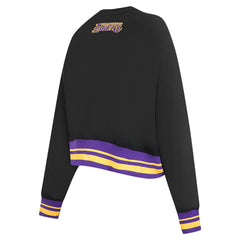 Los Angeles Lakers Pro Standard Women's Area Code Cropped Pullover Sweatshirt Black