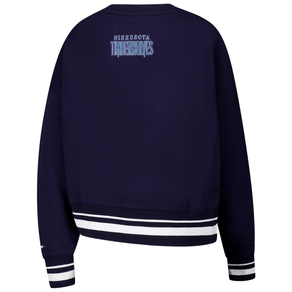 Minnesota Timberwolves Pro Standard Women's Area Code Cropped Pullover Sweatshirt Navy
