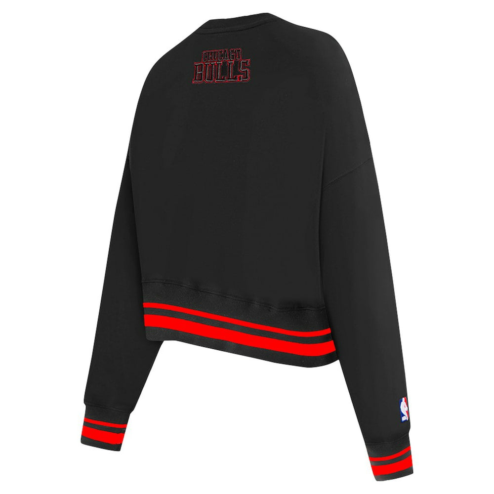Chicago Bulls Pro Standard Women's Area Code Cropped Pullover Sweatshirt Black