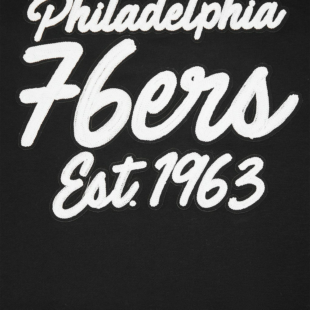 Philadelphia 76ers Pro Standard Women's Paint The City Cropped Pullover Sweatshirt Black