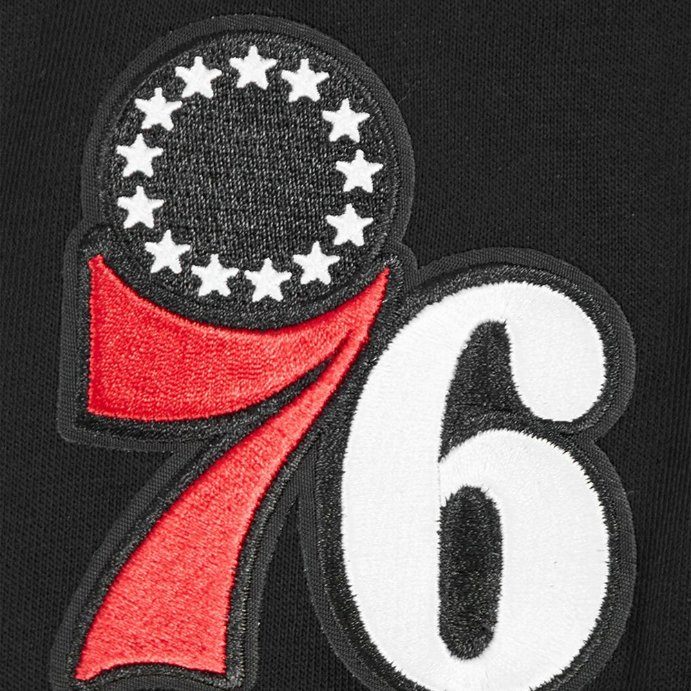 Philadelphia 76ers Pro Standard Women's Paint The City Cropped Pullover Sweatshirt Black