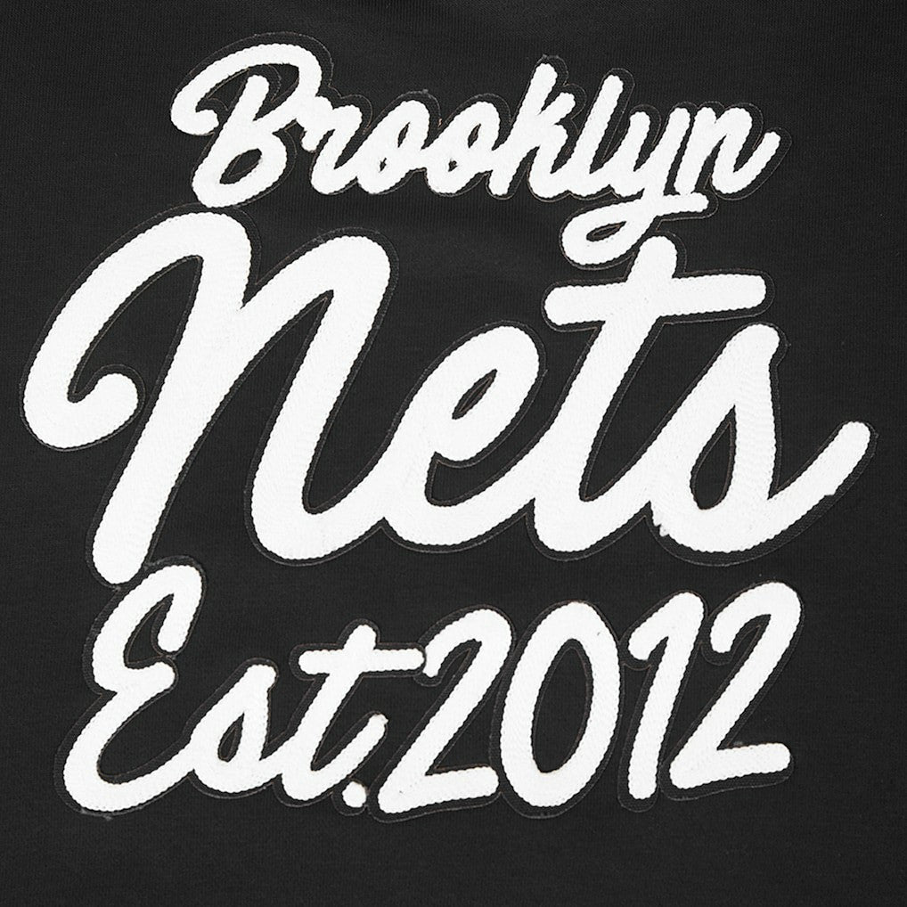 Brooklyn Nets Pro Standard Women's Paint The City Cropped Pullover Sweatshirt Black