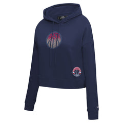 Washington Wizards Pro Standard Women's Jewels Cropped Pullover Hoodie Navy