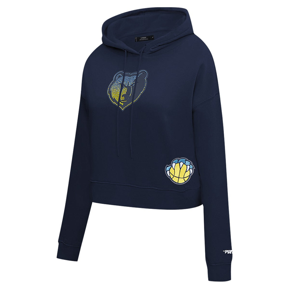 Memphis Grizzlies Pro Standard Women's Jewels Cropped Pullover Hoodie Navy