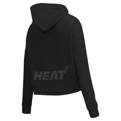 Miami Heat Pro Standard Women's Jewels Cropped Pullover Hoodie Black