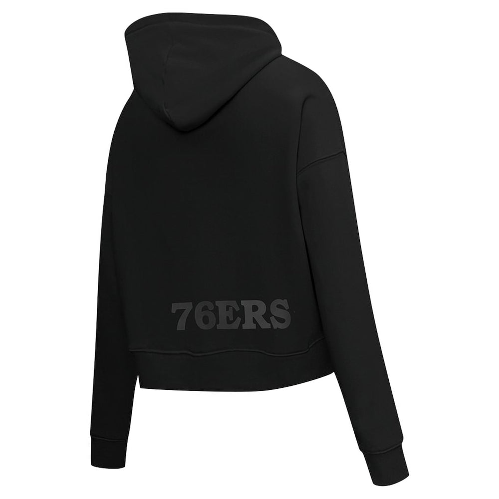 Philadelphia 76ers Pro Standard Women's Jewels Cropped Pullover Hoodie Black