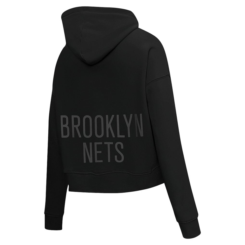 Brooklyn Nets Pro Standard Women's Jewels Cropped Pullover Hoodie Black