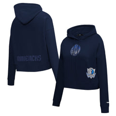 Dallas Mavericks Pro Standard Women's Jewels Cropped Pullover Hoodie Navy