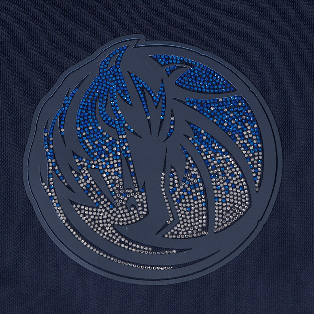 Dallas Mavericks Pro Standard Women's Jewels Cropped Pullover Hoodie Navy