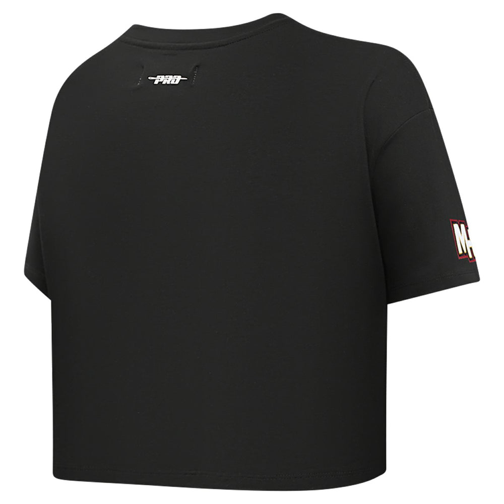 Miami Heat Pro Standard Women's Jewels Boxy Cropped T-Shirt Black
