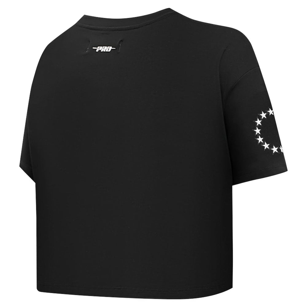 Philadelphia 76ers Pro Standard Women's Jewels Boxy Cropped T-Shirt Black