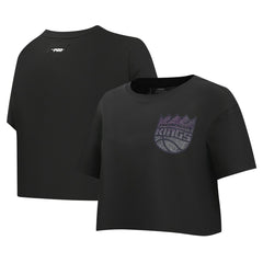 Sacramento Kings Pro Standard Women's Jewels Boxy Cropped T-Shirt Black