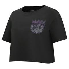 Sacramento Kings Pro Standard Women's Jewels Boxy Cropped T-Shirt Black