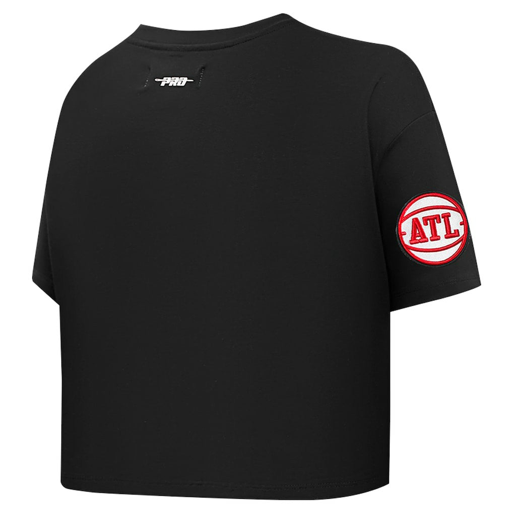 Atlanta Hawks Pro Standard Women's Jewels Boxy Cropped T-Shirt Black