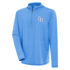 Tampa Bay Rays Antigua Tidy Quarter-Zip Hoodie - Heather Light Blue - MLB Discount