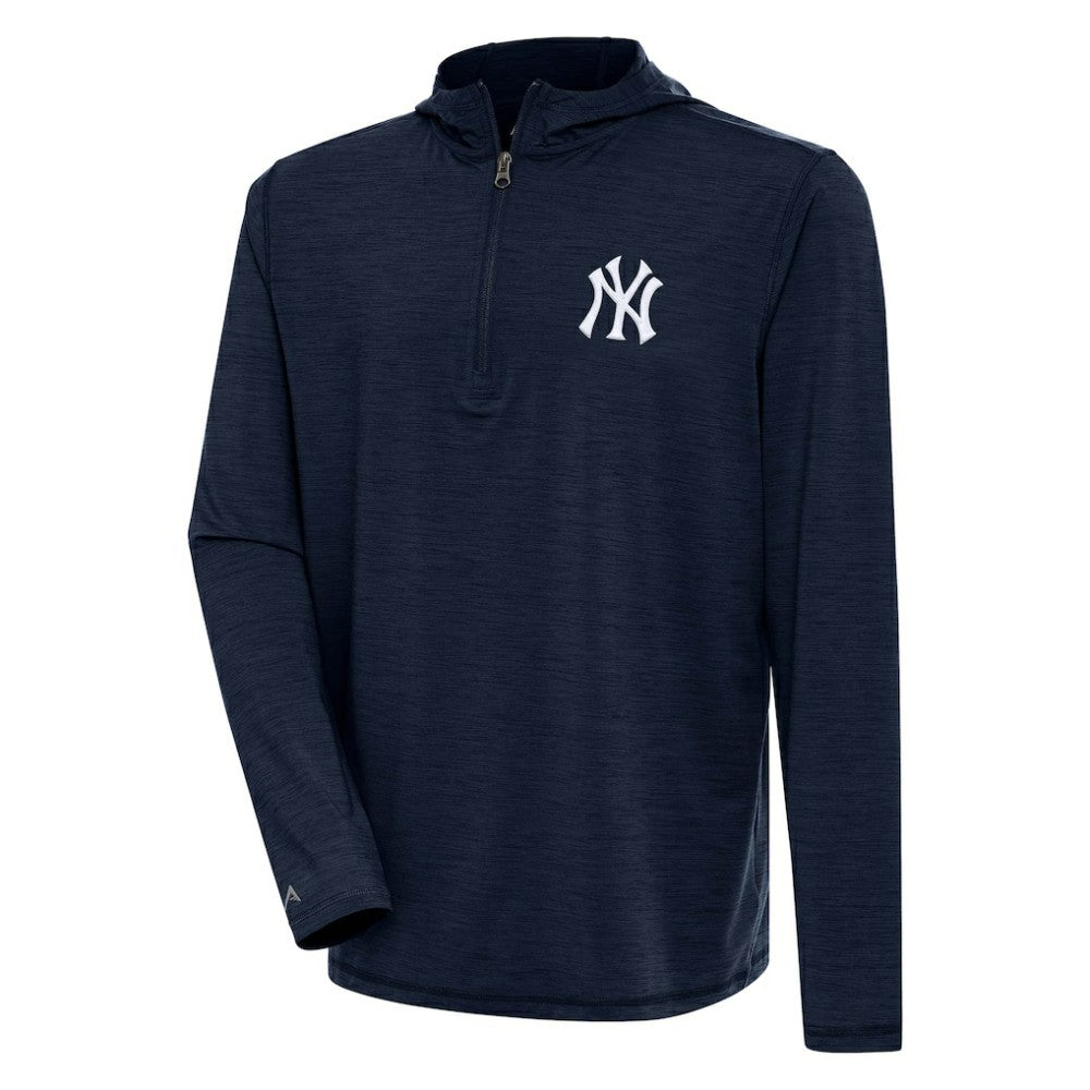 New York Yankees Antigua Tidy Quarter-Zip Hoodie - Heather Navy - MLB Sale