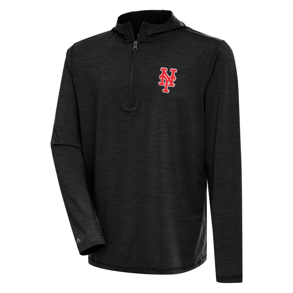 New York Mets Antigua Tidy Quarter-Zip Hoodie - Heather Black - MLB on Sale