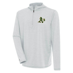 Athletics Antigua Tidy Quarter-Zip Hoodie - Heather Gray - MLB Sale