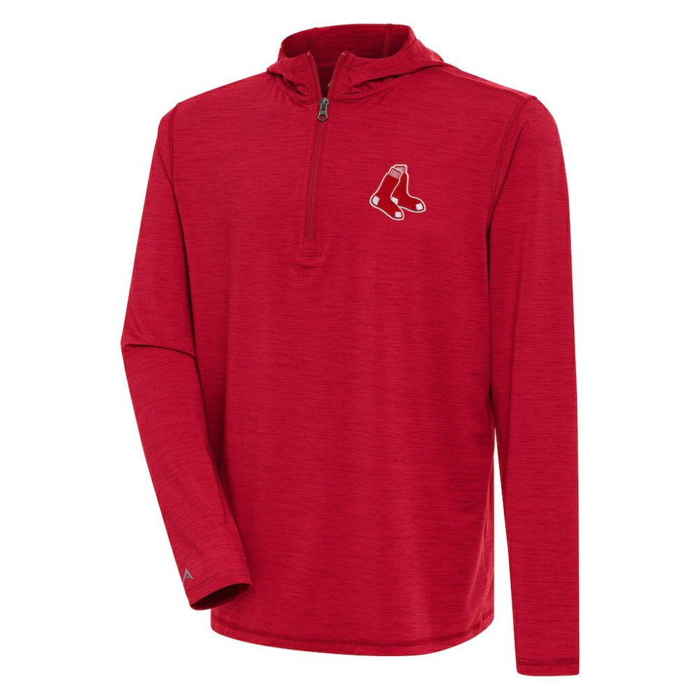 Boston Red Sox Antigua Tidy Quarter-Zip Hoodie - Heather Red - MLB Online