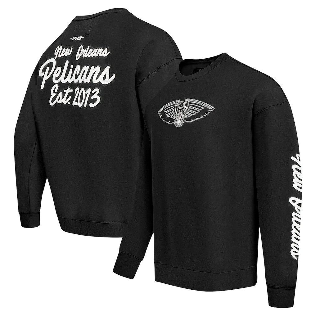 New Orleans Pelicans Pro Standard Paint the City Drop Shoulder Sweatshirt Black