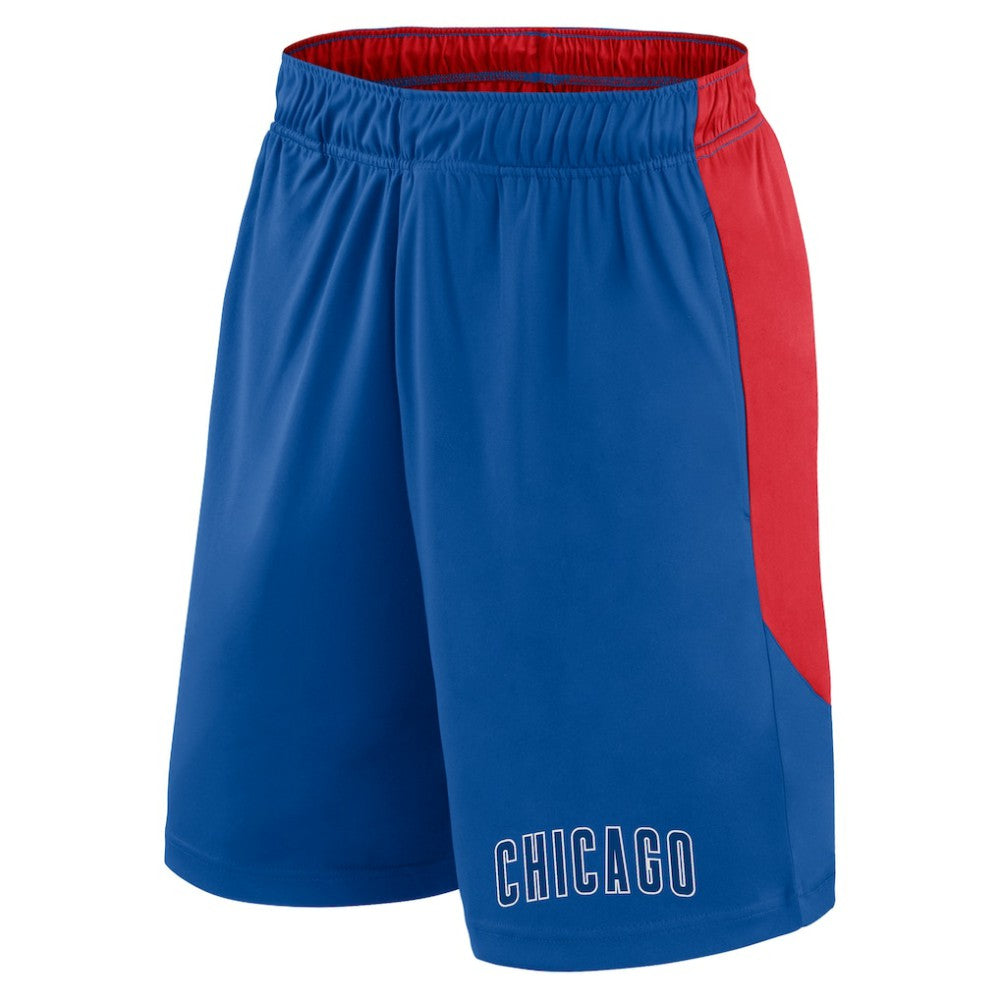 Chicago Cubs Fanatics Launch Polyester Shorts - Royal/Red - Fanatics Sale