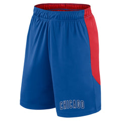 Chicago Cubs Fanatics Launch Polyester Shorts - Royal/Red - Fanatics Sale