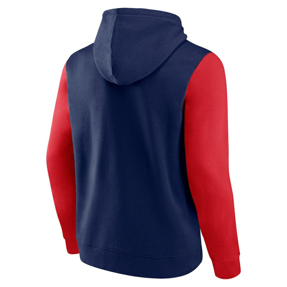 Atlanta Braves Fanatics Outline Fleece Pullover Hoodie - Navy - Fanatics Discount