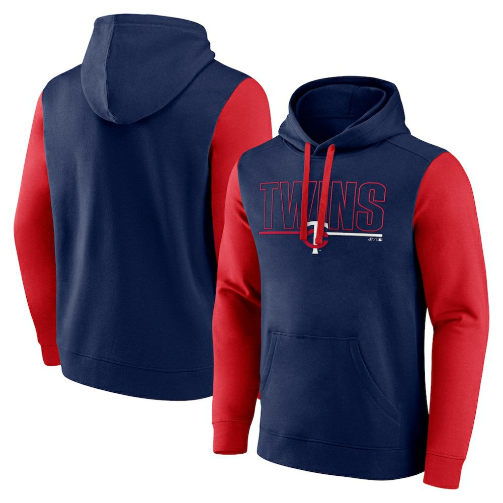 Minnesota Twins Fanatics Outline Fleece Pullover Hoodie - Navy - Fanatics Sale