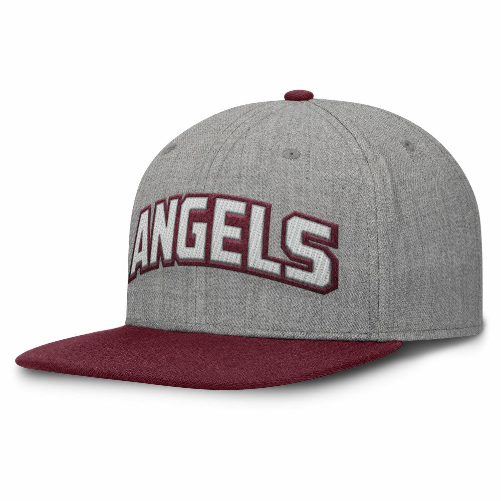 Los Angeles Angels Fanatics Elements Felt Chainstitch Snapback Hat - Gray/Maroon - Fanatics Sale