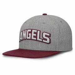 Los Angeles Angels Fanatics Elements Felt Chainstitch Snapback Hat - Gray/Maroon - Fanatics Sale