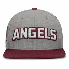 Los Angeles Angels Fanatics Elements Felt Chainstitch Snapback Hat - Gray/Maroon - Fanatics Sale