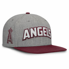 Los Angeles Angels Fanatics Elements Felt Chainstitch Snapback Hat - Gray/Maroon - Fanatics Sale