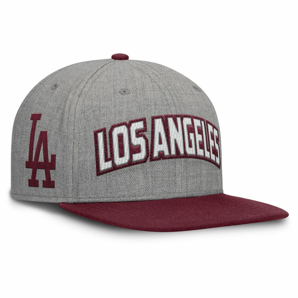 Los Angeles Dodgers Fanatics Elements Felt Chainstitch Snapback Hat - Gray/Maroon - Fanatics Sale