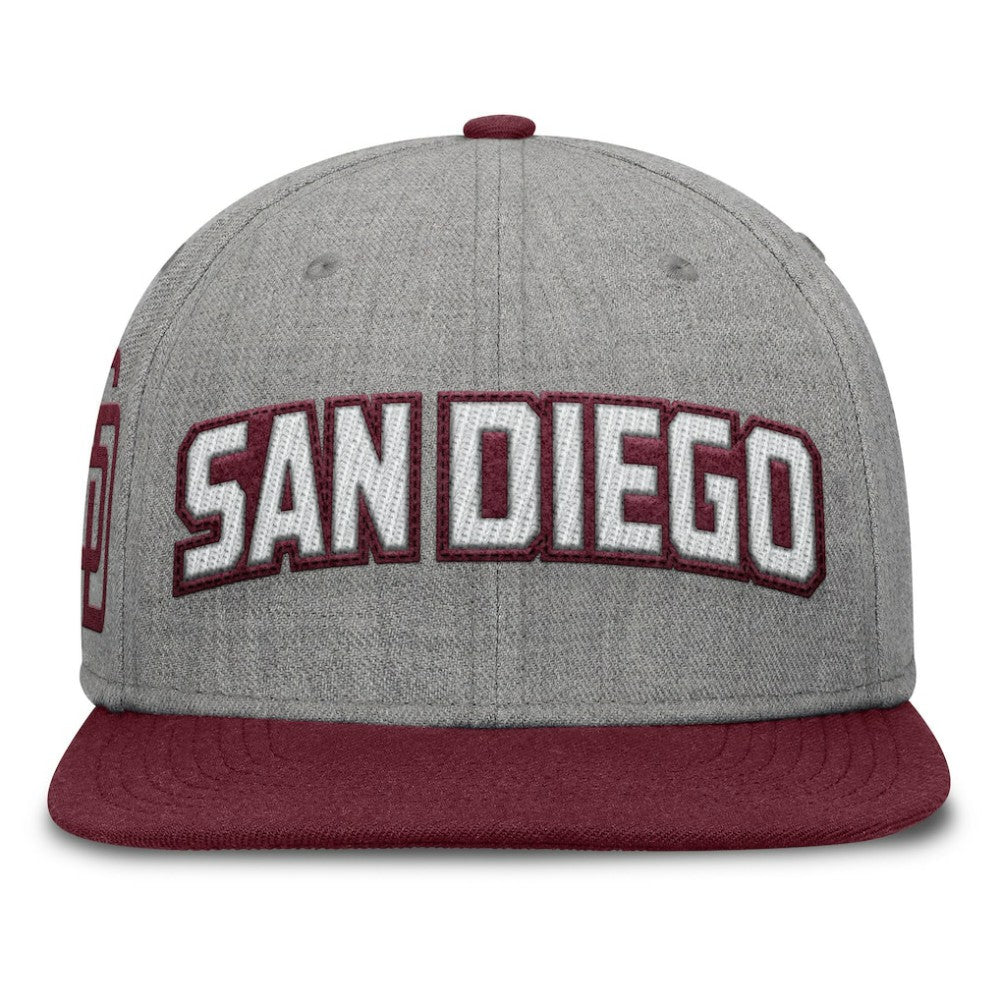 San Diego Padres Fanatics Elements Felt Chainstitch Snapback Hat - Gray/Maroon - Fanatics on Sale