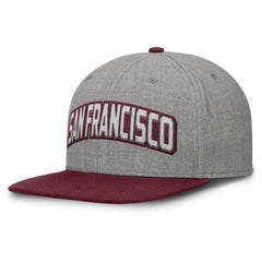 San Francisco Giants Fanatics Elements Felt Chainstitch Snapback Hat - Gray/Maroon - Fanatics Discount